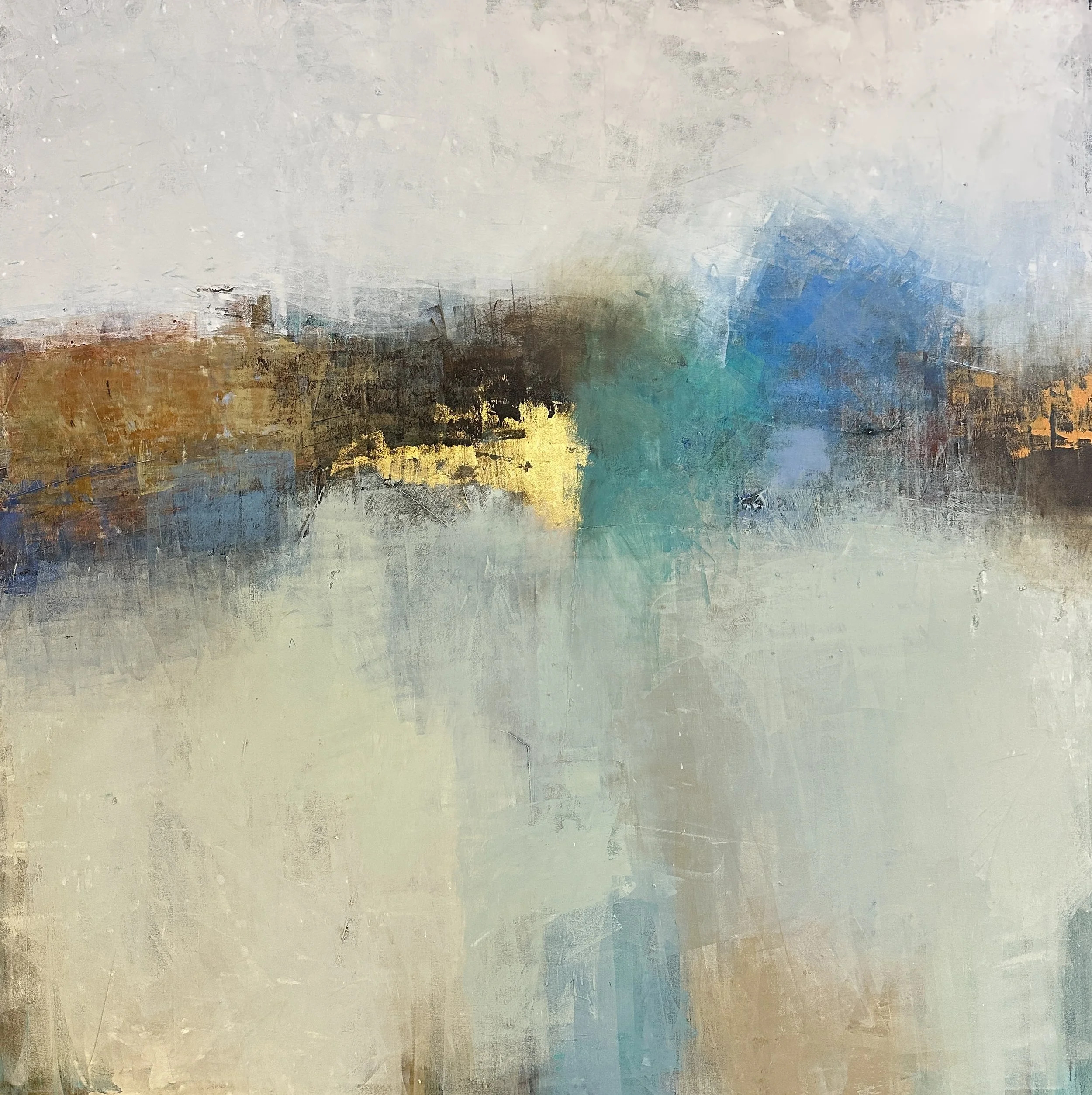 Air Light Time Space, 2025 
Oil and 22Kgold leaf on canvas
$15,000
