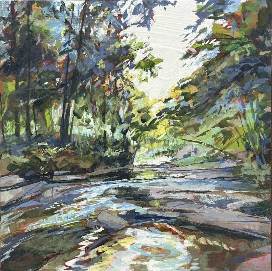 Around the Bend, oil on panel, 12 x 12 inches $800