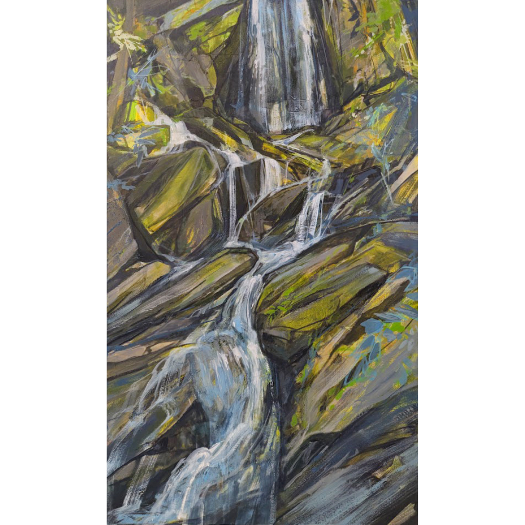 Dew Falls, Acrylic on Canvas 60 x36"