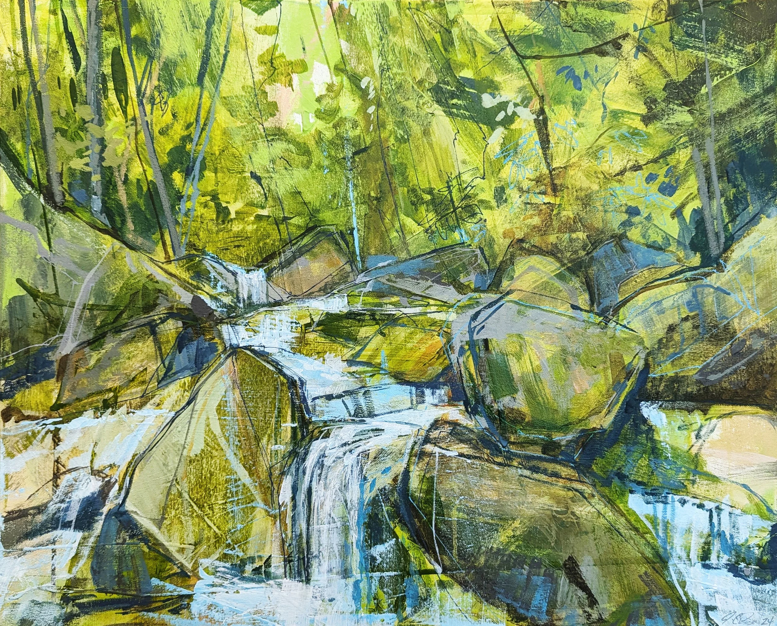 Jeremy Russell ,Below the Canopy, Acrylic on canvas, 24 x 30"
