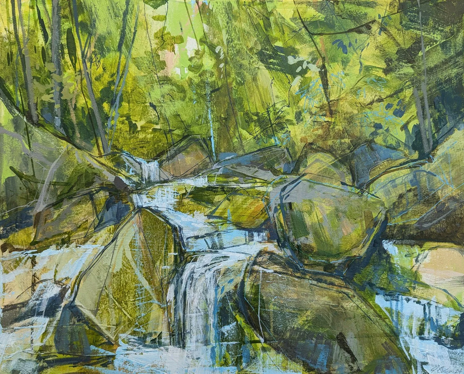 Below the Canopy, Acrylic on canvas, 24 x 30 inches, $2,800
