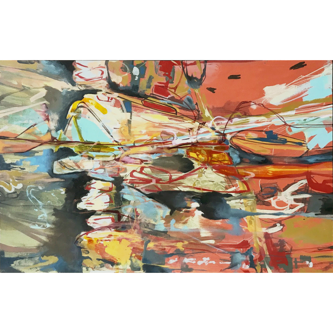 Plunge, 2019, Acrylic on panel, 30 x 48 inches $5,800