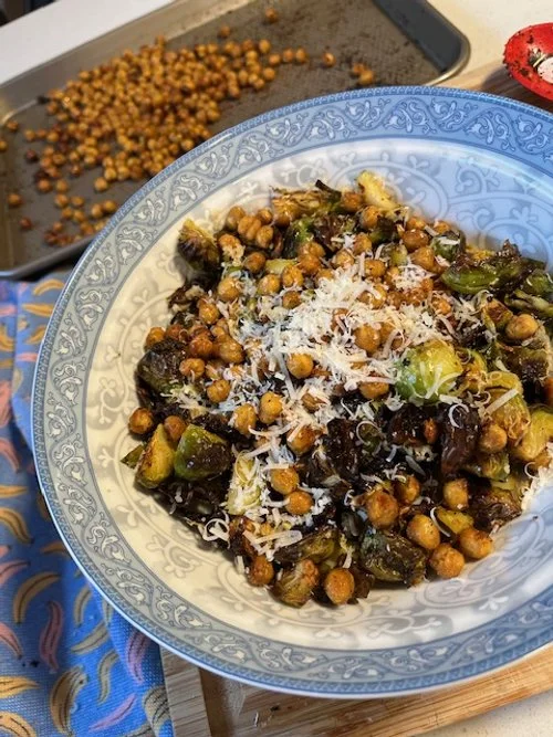 Crispy Brussel Sprout Ceasar salad