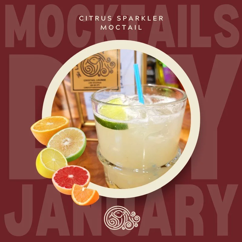 Sip on some sunshine this weekend at The Lazy Squirrel with a zesty Citrus Sparkler Mocktail! 🐿️🍋 This shaken mix of citron marmalade and lime is the sweetest way to crush Dry January.✨ 

We're open this weekend Friday 4pm-8pm (Happy Hour &amp; Qui