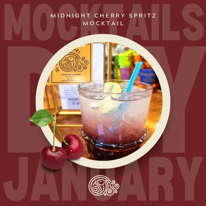 Stay cozy this weekend at @thelazysquirrelpaoli with a Midnight Cherry Spritz mocktail! 🍒🌙 This blend of black cherry, hibiscus, and lime is the fizzy, ruby-red treat your Dry January deserves. ✨

We're open this weekend Friday 4pm-8pm (Happy Hour 
