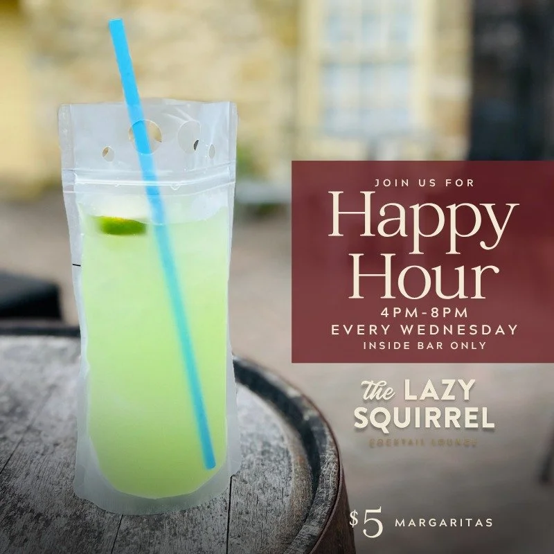Wednesdays are for getting squirrely (it's a thing now!). Come hang out wiht us for our extra long "Hump Day Happy Hour" at The Mill Paoli EVERY Wednesday night from 4 PM - 8 PM. Enjoy live music! Treat yourself to $5 Brandy Old Fashioned, 
