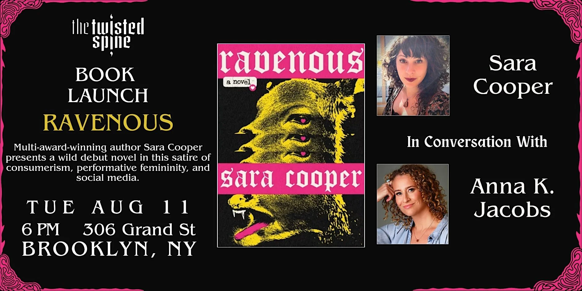 RAVENOUS launch at The Twisted Spine