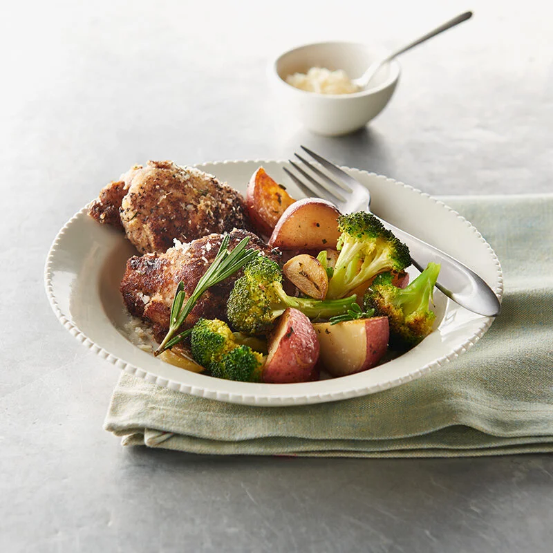 Parmesan Chicken with Rosemary Potatoes