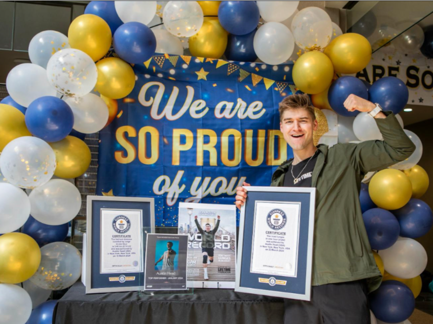 Austin Head Breaks World Records to Raise Funds for Life Time Foundation