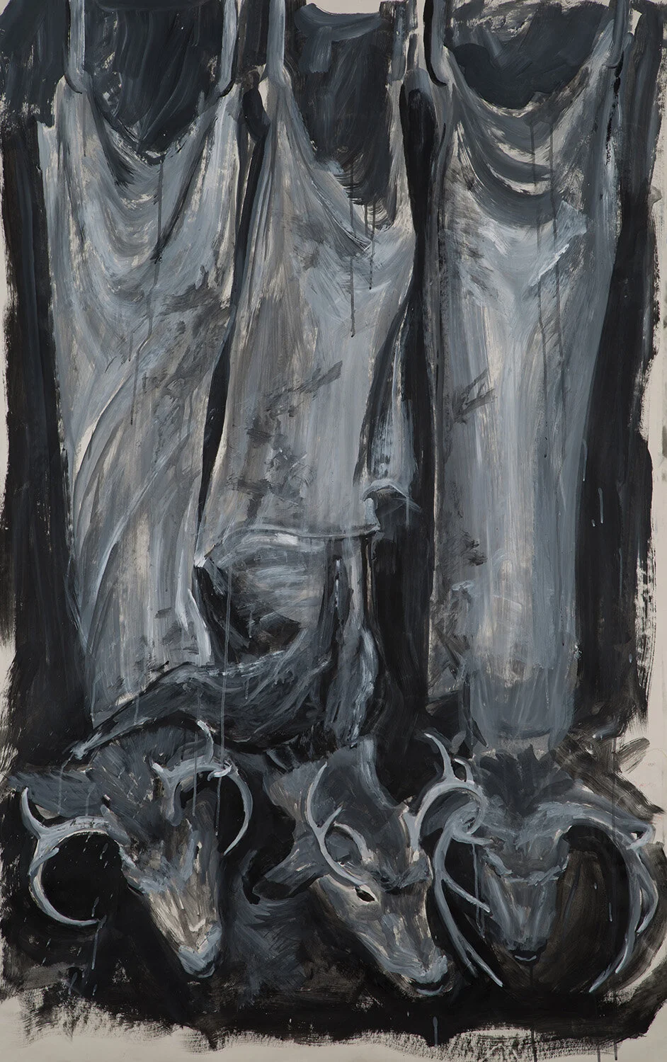 Cloven Trilogy - Acrylic on Arches Cover - 42 x 52 in.