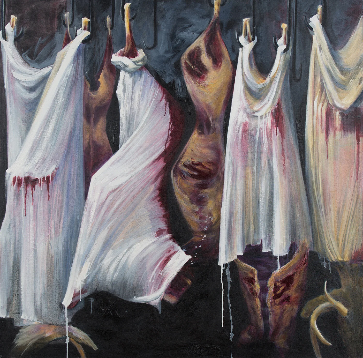 White Robes Stained with Scarlet - Oil on Canvas - 48 x 48 in.