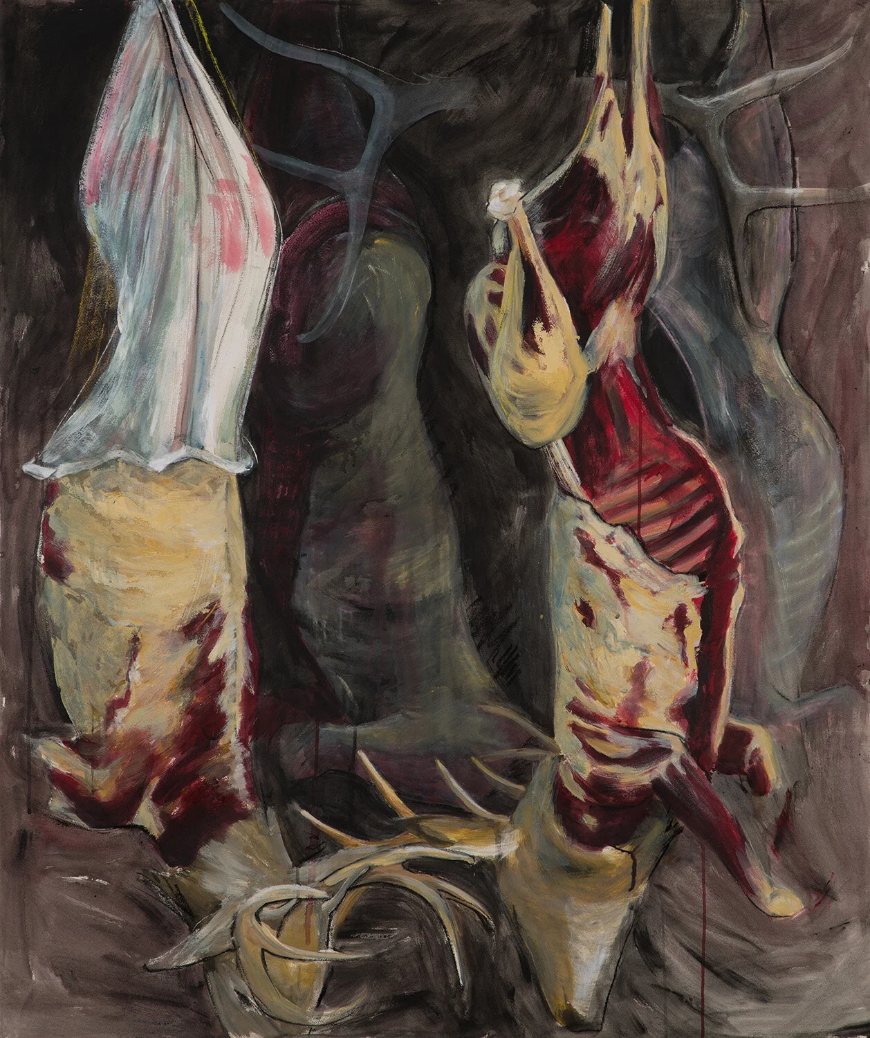 Ghostly November Memory - Mixed Media on Arches Cover - 52 x 44 in.
