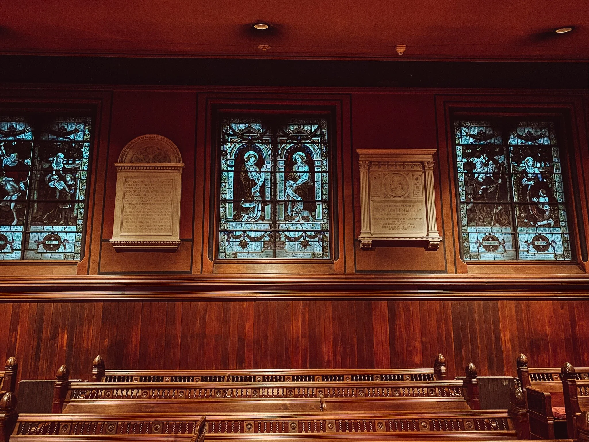 stained glass windows in church