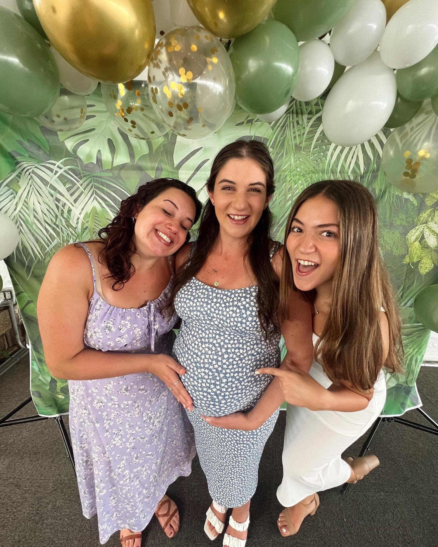 So much excitement! So much touching @laura_b_stevens &lsquo;s belly! Can&rsquo;t wait to meet the newest member of the fam so soon🥹🩵