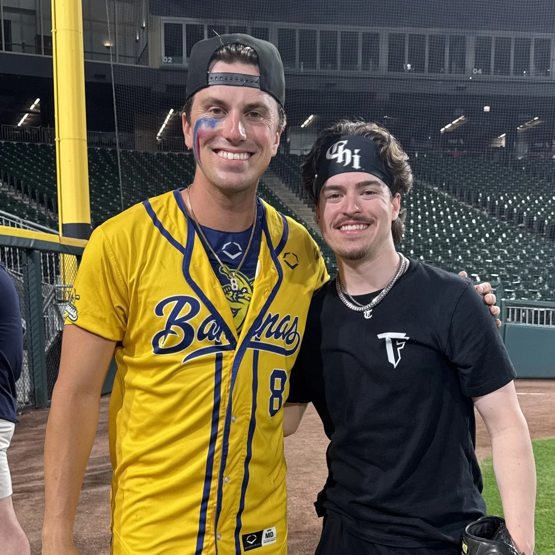 Trevor collaborating with the Savannah Bananas at Rate Field (2025).