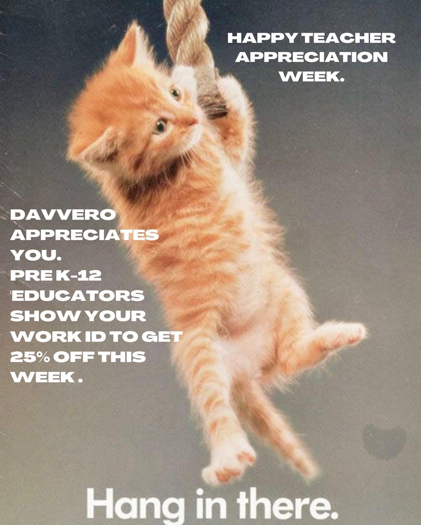 It&rsquo;s Teacher Appreciation Week! 

Pre K-12 teachers get 25% off this week, just show your work ID for a sweet treat.

In my previous life I was a Kindergarten  teacher. For 6 years I spent the majority of my time with 5 yr olds. 
 It was incred