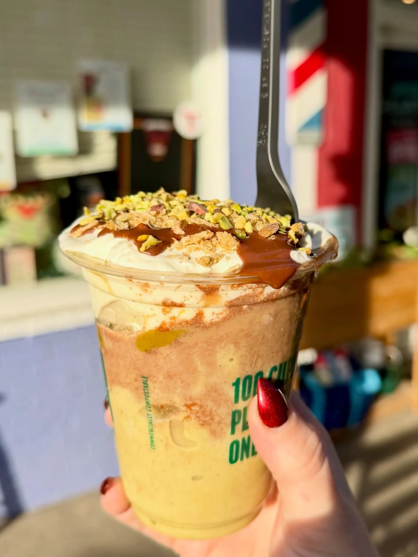 Better Than Dubai Shake is now available as a Sundae! Pistachio &amp; gianduia gelato, tahini, helva crumble, pistachio cream whip, shredded triscuits, crushed pistachios and gianduia drizzle