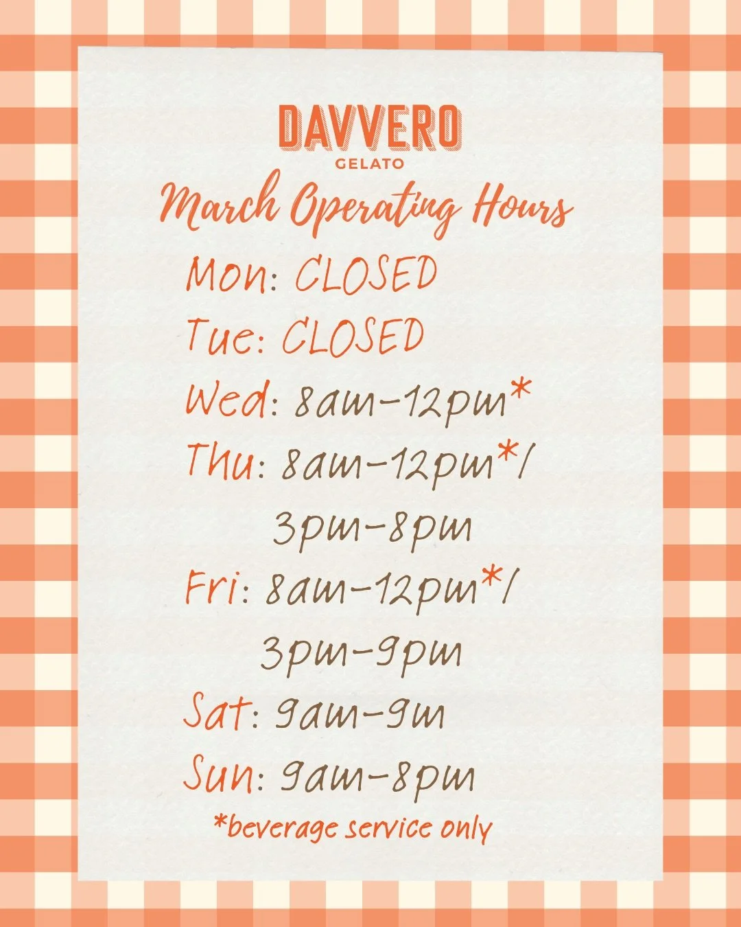 March Hours: Thanks for bearing with us while we figure out a schedule that makes the most sense❤️