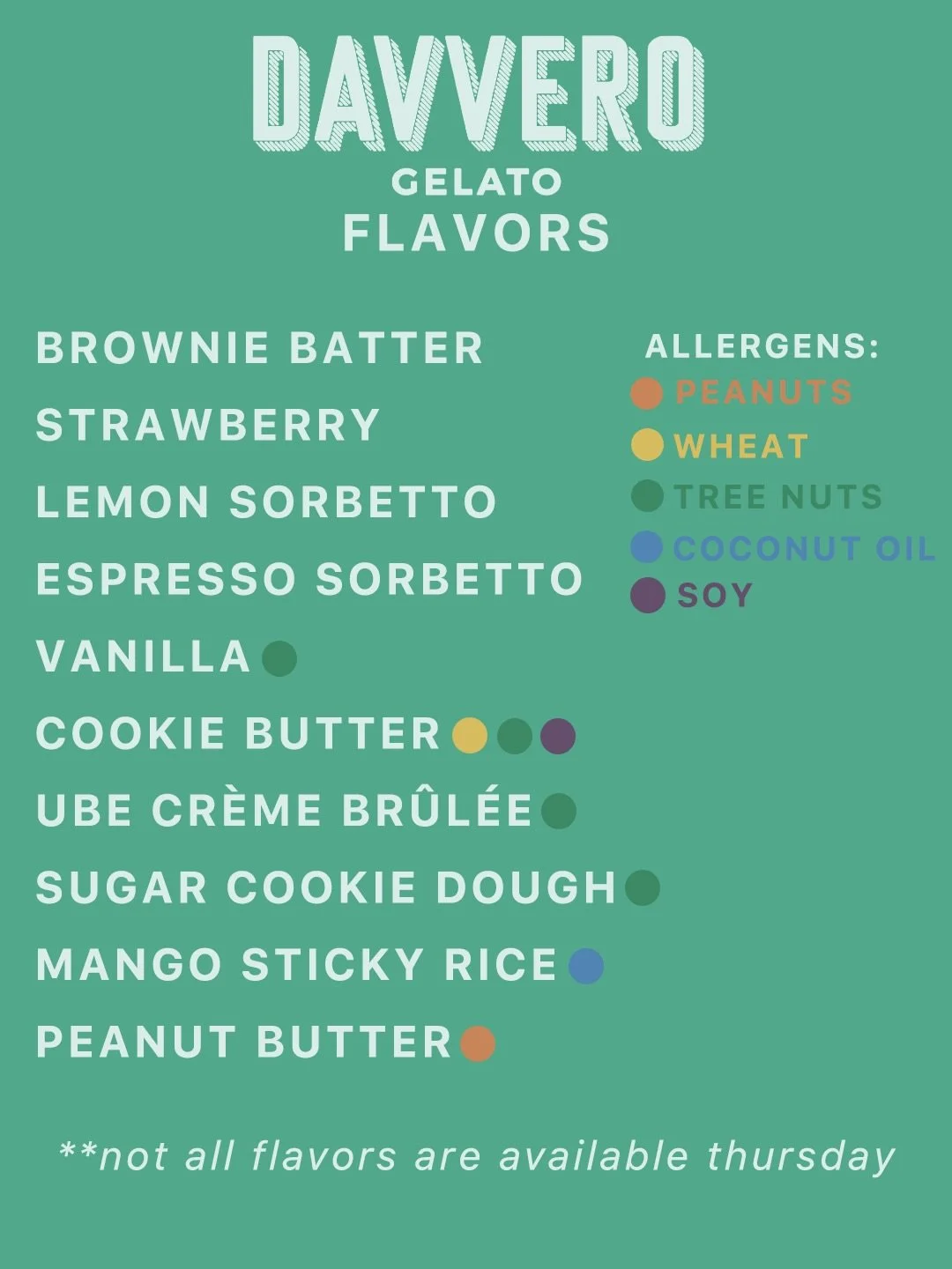 This week&rsquo;s menu.. Mango Sticky Rice, Sugar Cookie Dough, Cookie Butter AND Ube Creme Br&ucirc;l&eacute;e on the same lineup 😮&zwj;💨