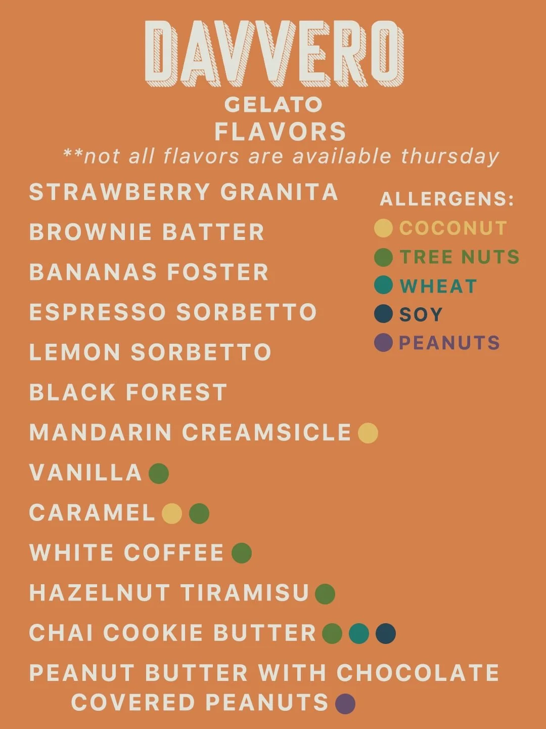 This week&rsquo;s menu👀 
available Friday: Caramel, Banana Foster, Strawberry Granita