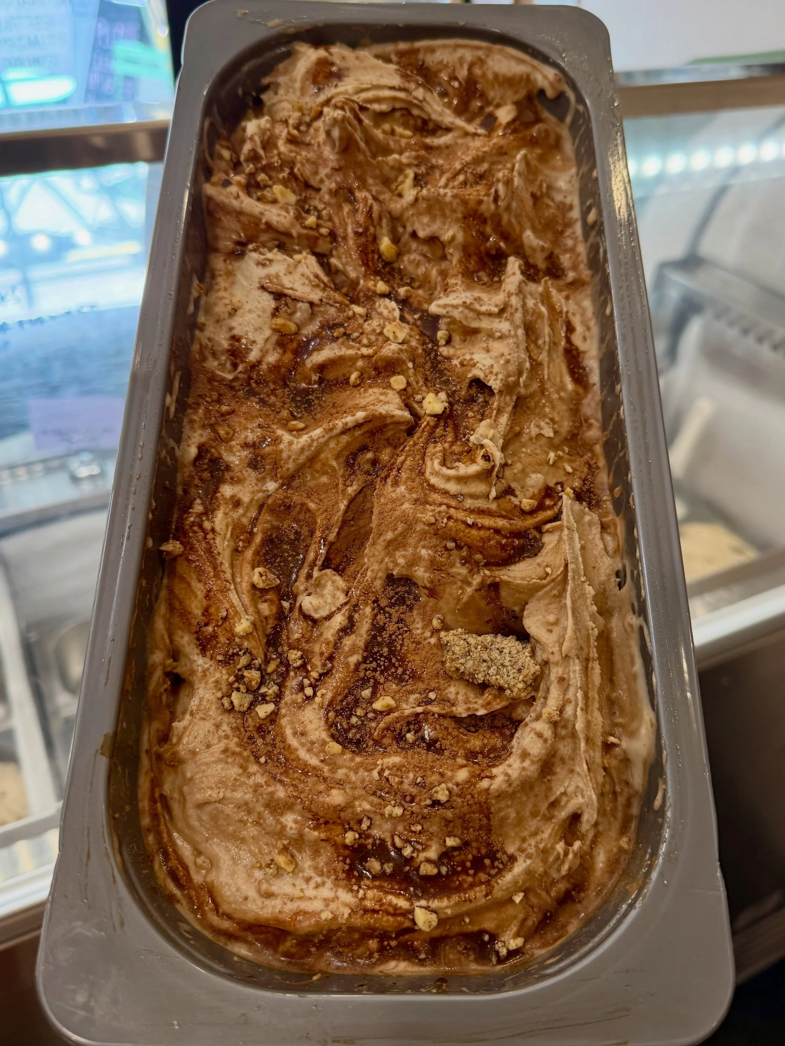 Brand New Flavor Alert: Tiramisu Hazelnut Crunch: A blend of vanilla and Afterglow cold brew in our cashew cream base with layers of affogato syrup (house made chocolate syrup and espresso), crushed hazelnuts and cocoa powder.
This beauty is freshly 