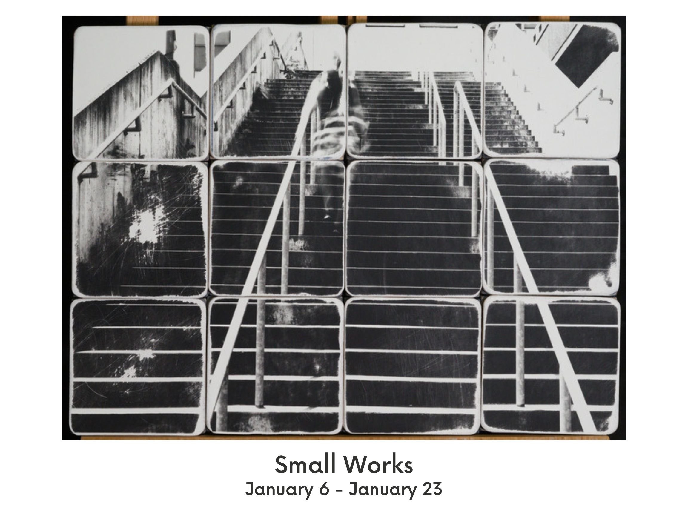 Black and white photograph of a staircase