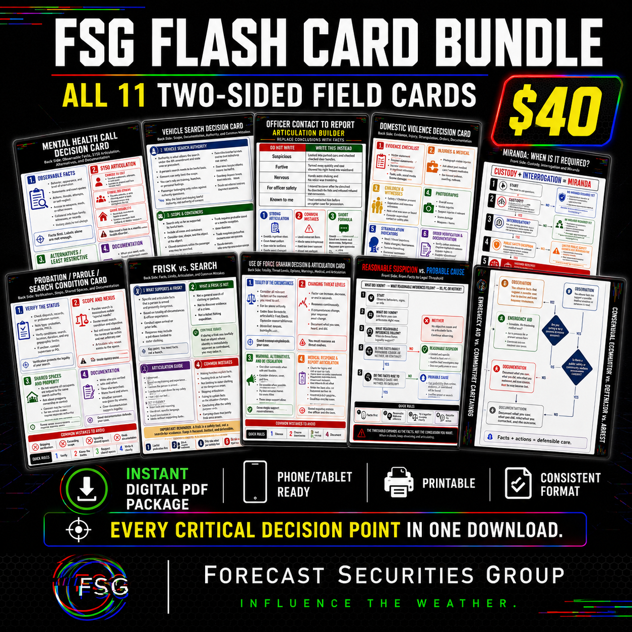 FSG Flash Card Bundle — $40