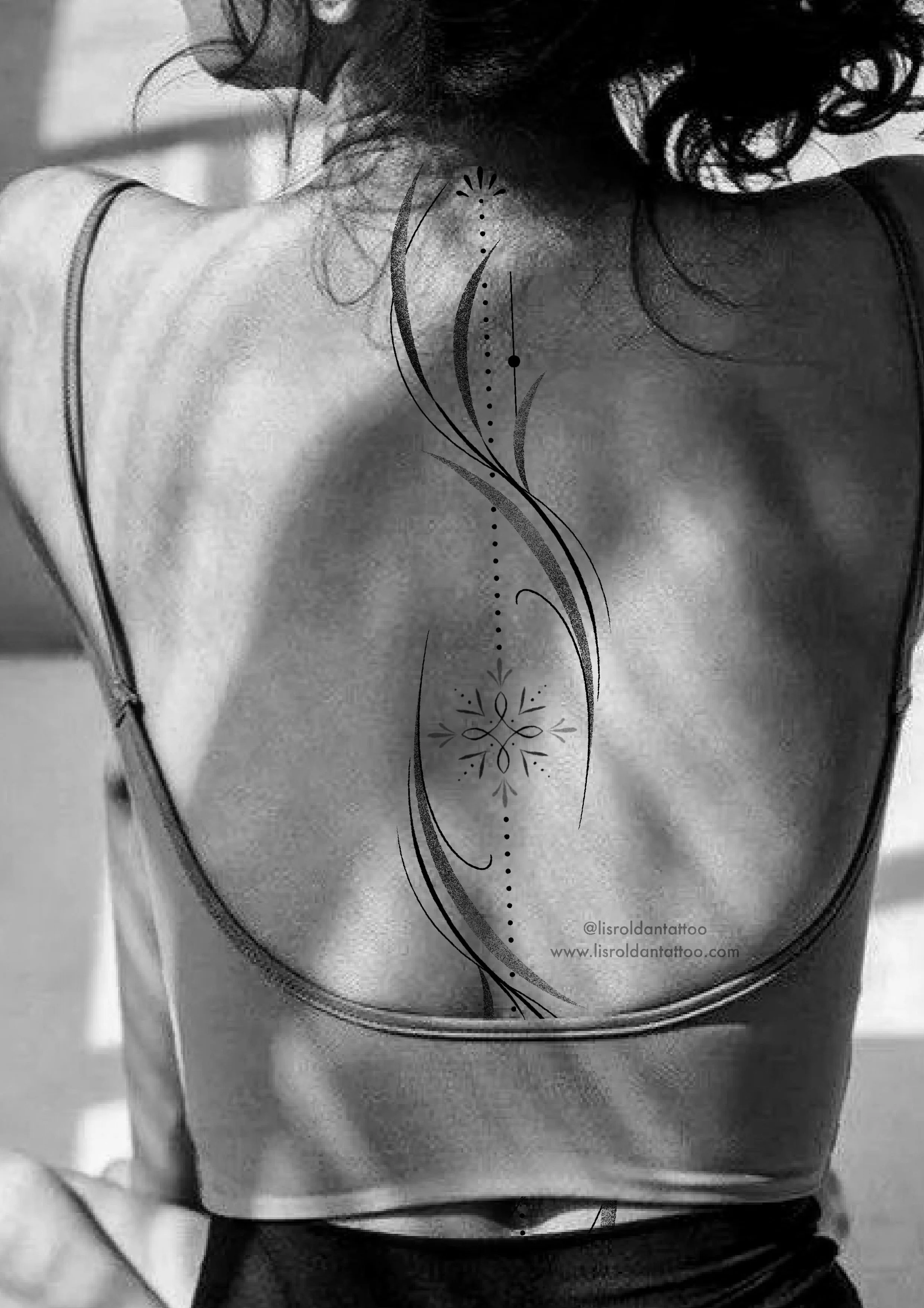 Ornament and Leaves tattoo design by Lis Roldan