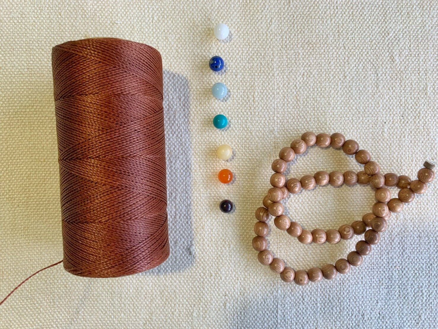 your selection of cord , beads