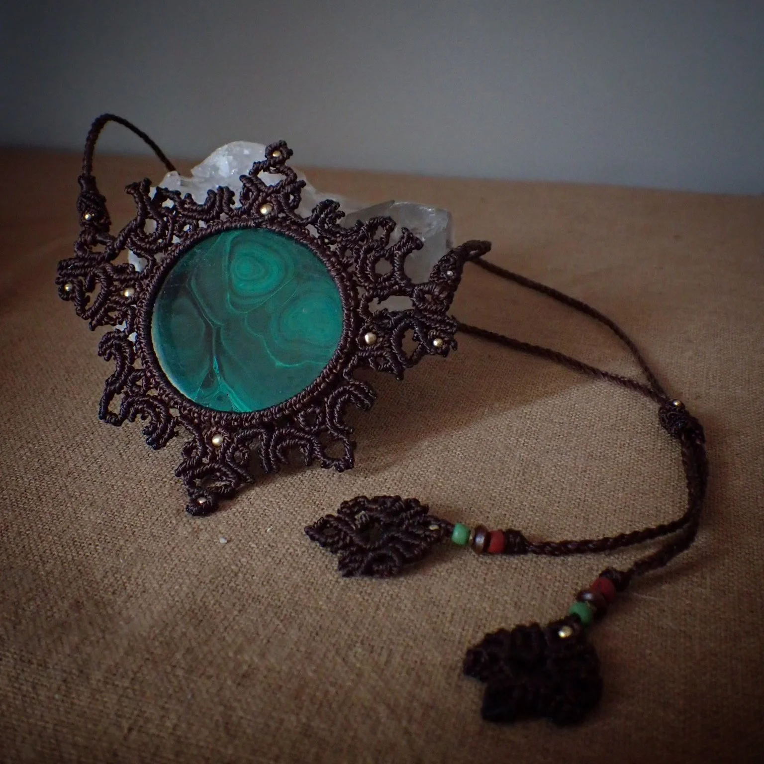 Malachite Large Circle Pendant