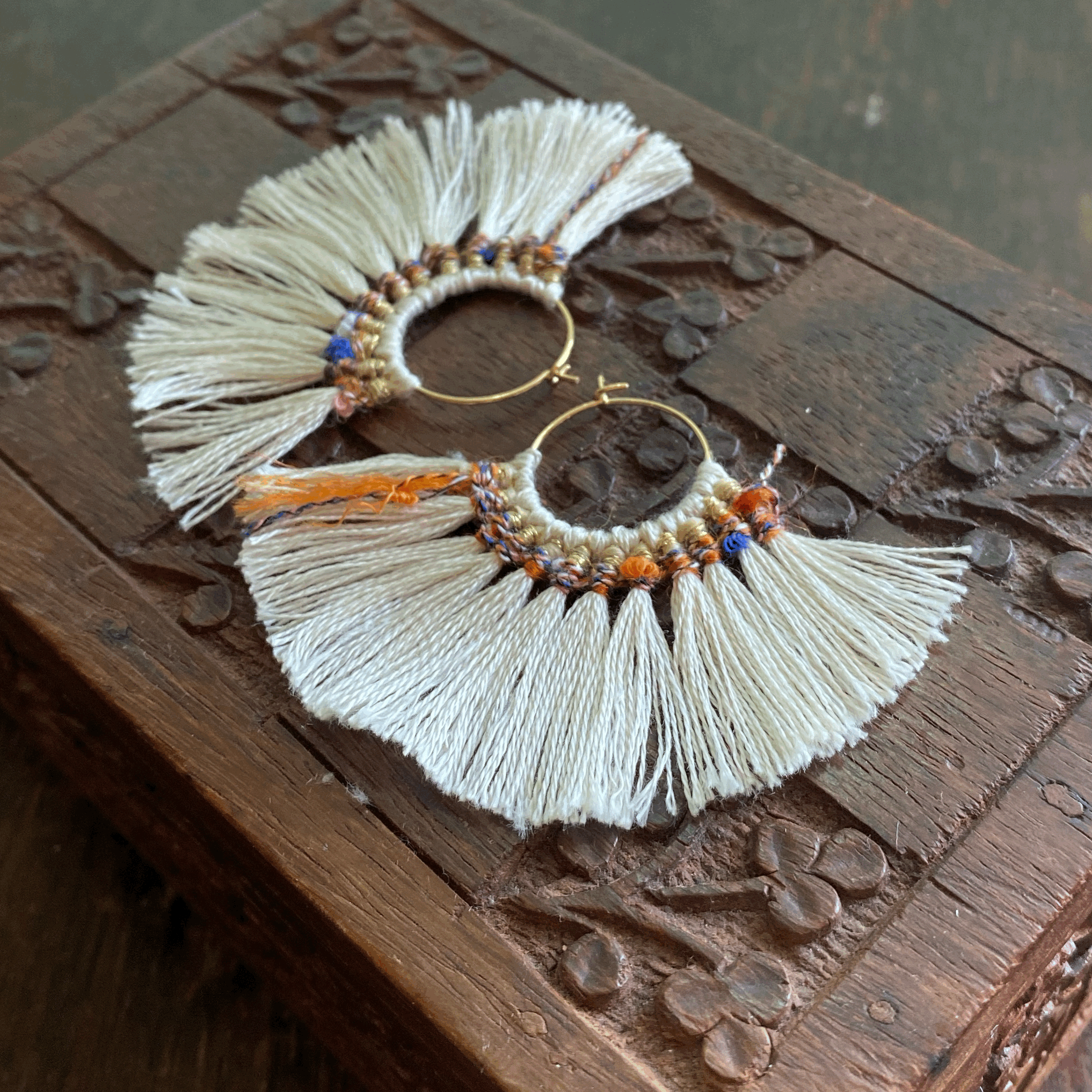 Bohemian Fringe Earrings -White