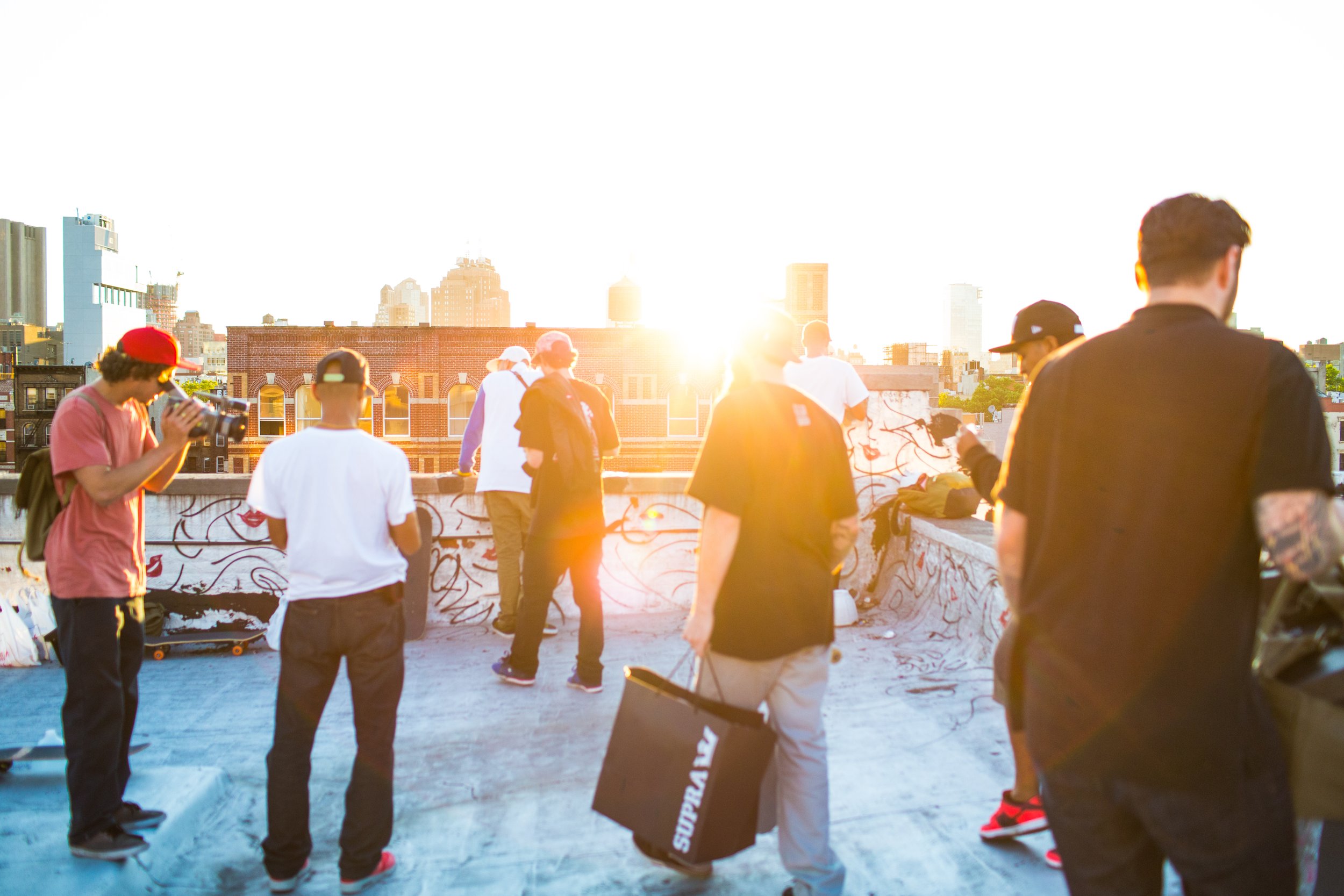  hangin with friends on a roof top in NYC 