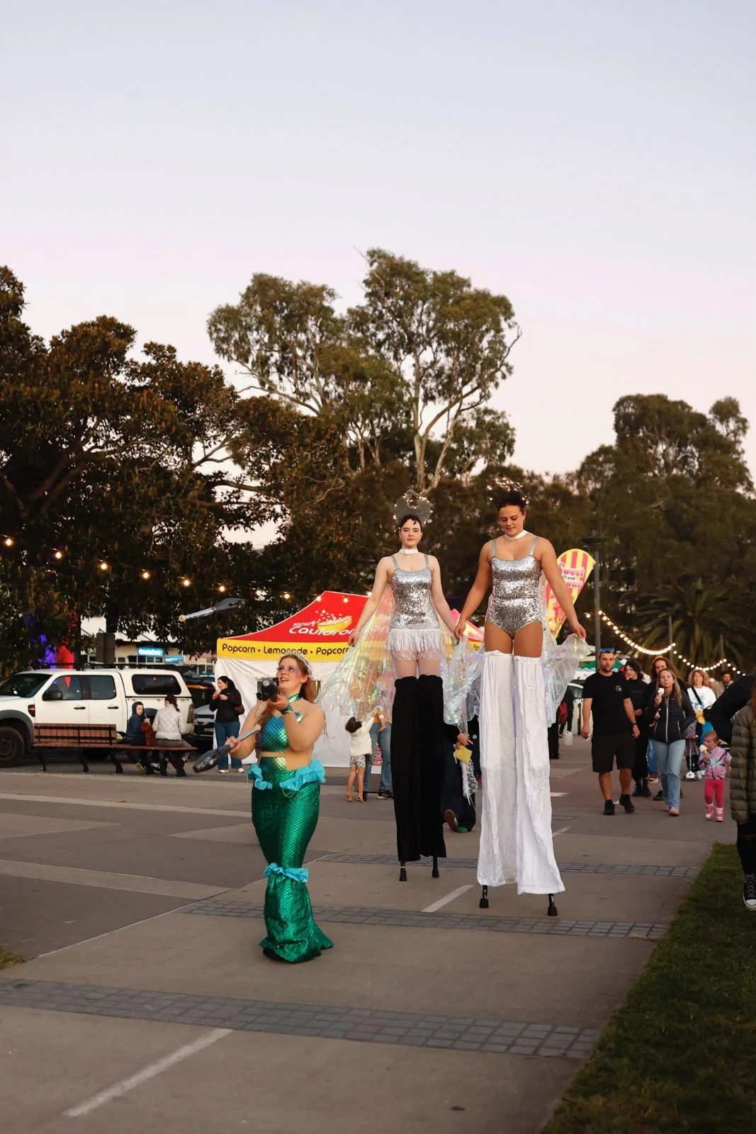 Stilt walking entertainment Float Your Boat Lake Macquarie