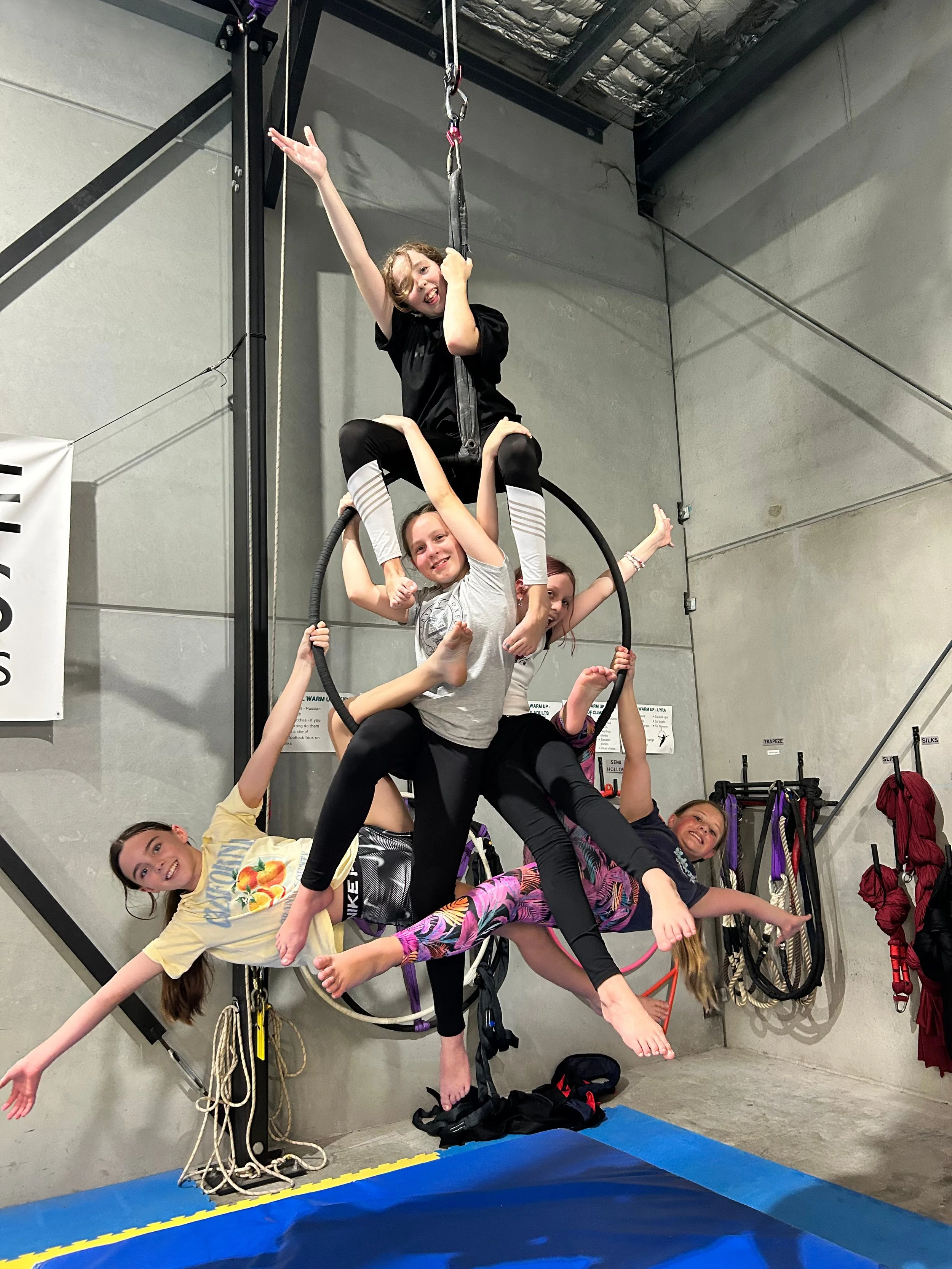 after school classes for kids, acro and tumbling, gymnastics, aerial silks, aerial ring, lyra, trapeze. Making friends, getting strong and having fun! Newcastle, Lake Macquarie and Hunter Region
