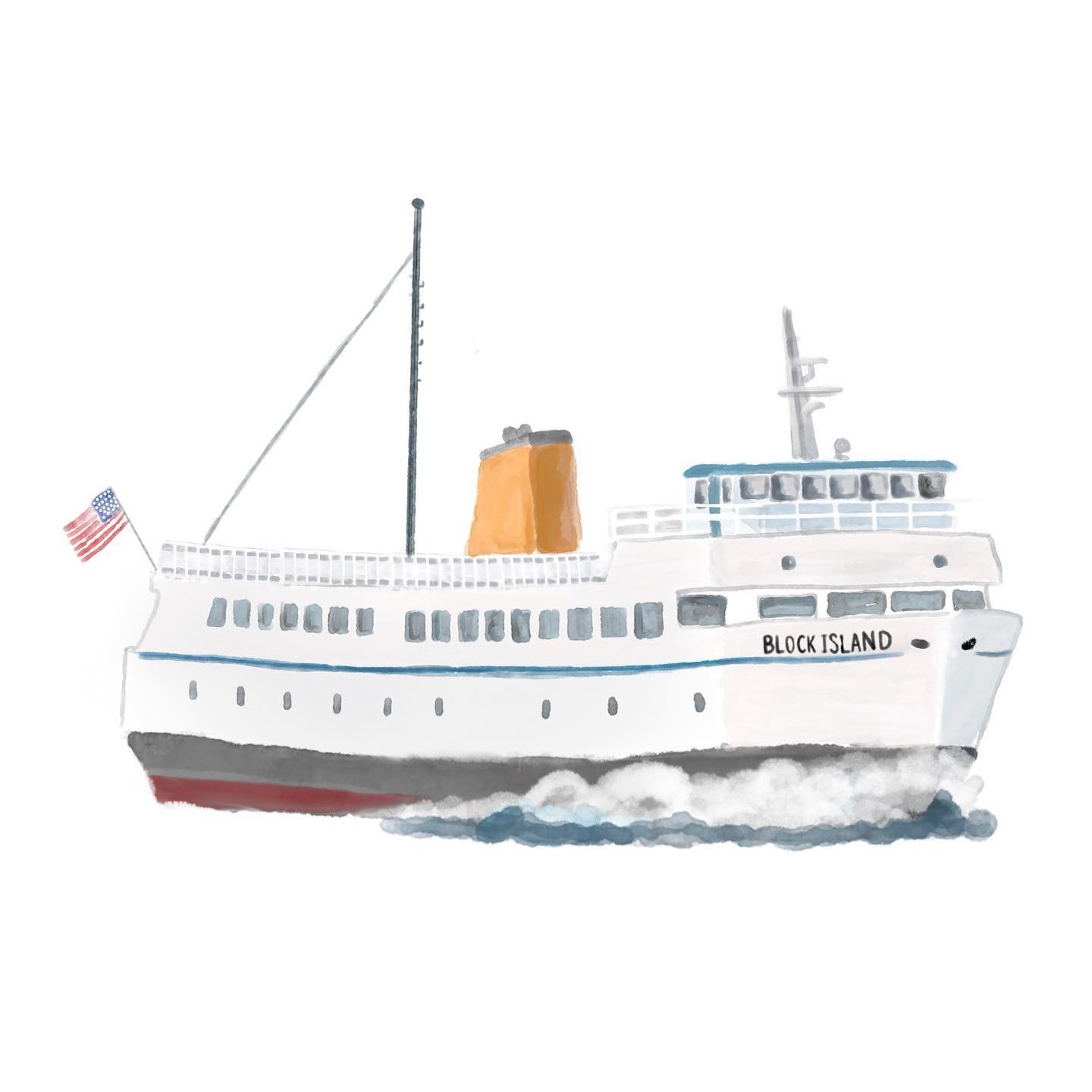 charting a course to forever, Lilly &amp; Zac&rsquo;s love sets sail on the Block Island Ferry ⚓ A bespoke watercolor captures the nautical romance of their summer wedding, where dreams came true on the shores of Block Island. 💍✨ 
.
.
.
.
.
.
#Weddi