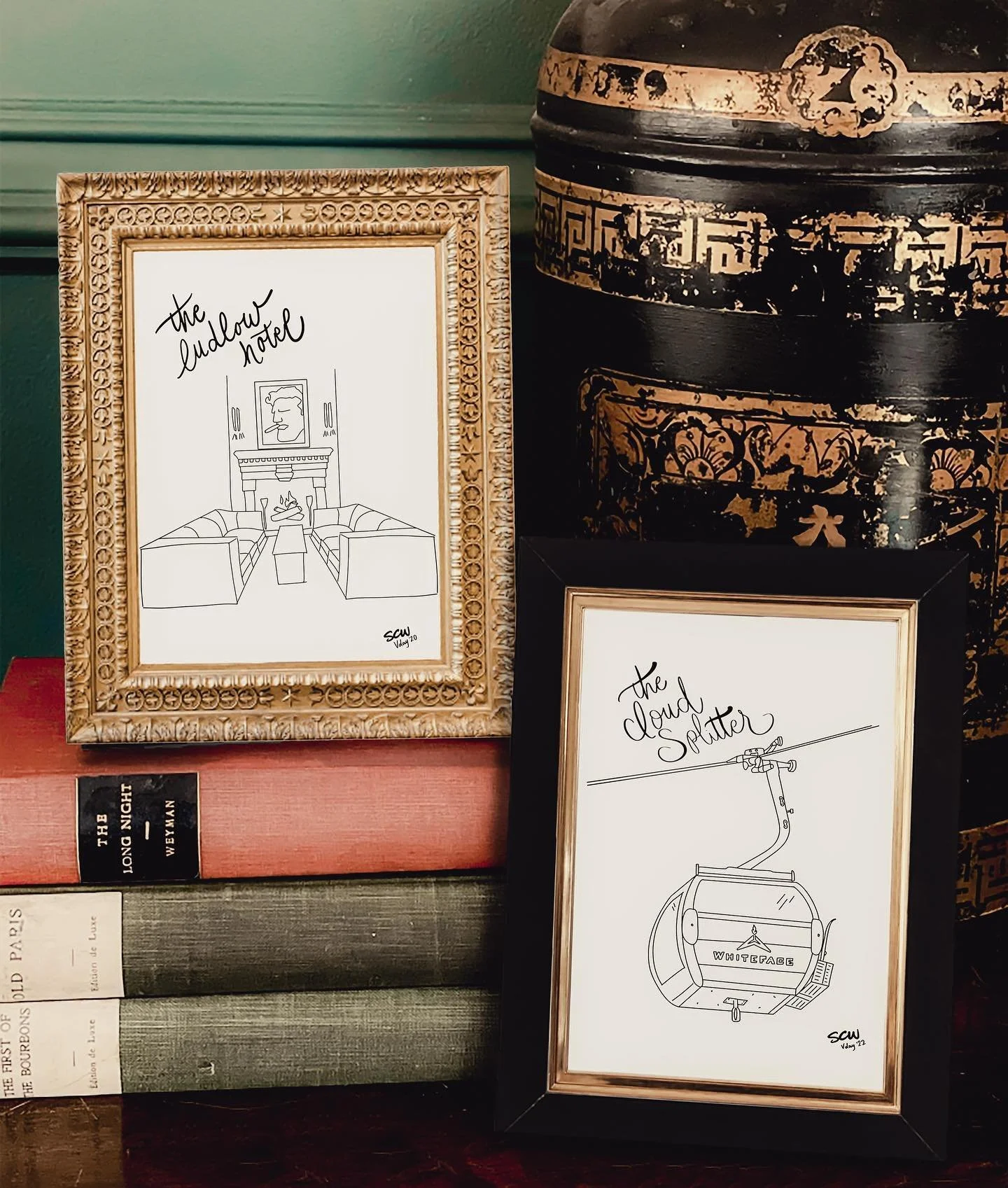 Sentimental gift idea 👆🏼 For our first Valentine&rsquo;s Day as a married couple, I made my husband a sketch of the bar at the Ludlow hotel (where we had our first date). My intention was to make a new sketch of a place thats special to our relatio