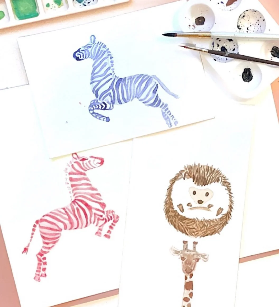 cute lil animals for a cute lil ~*giveaway*~
.
.
.
comment with your favorite animal &amp; tag a friend to get your name in the hat🤠 I&rsquo;ll paint a custom watercolor animal print for the winner🤌🏼
.
.
#watercolorprint #cute #artist #animalart #