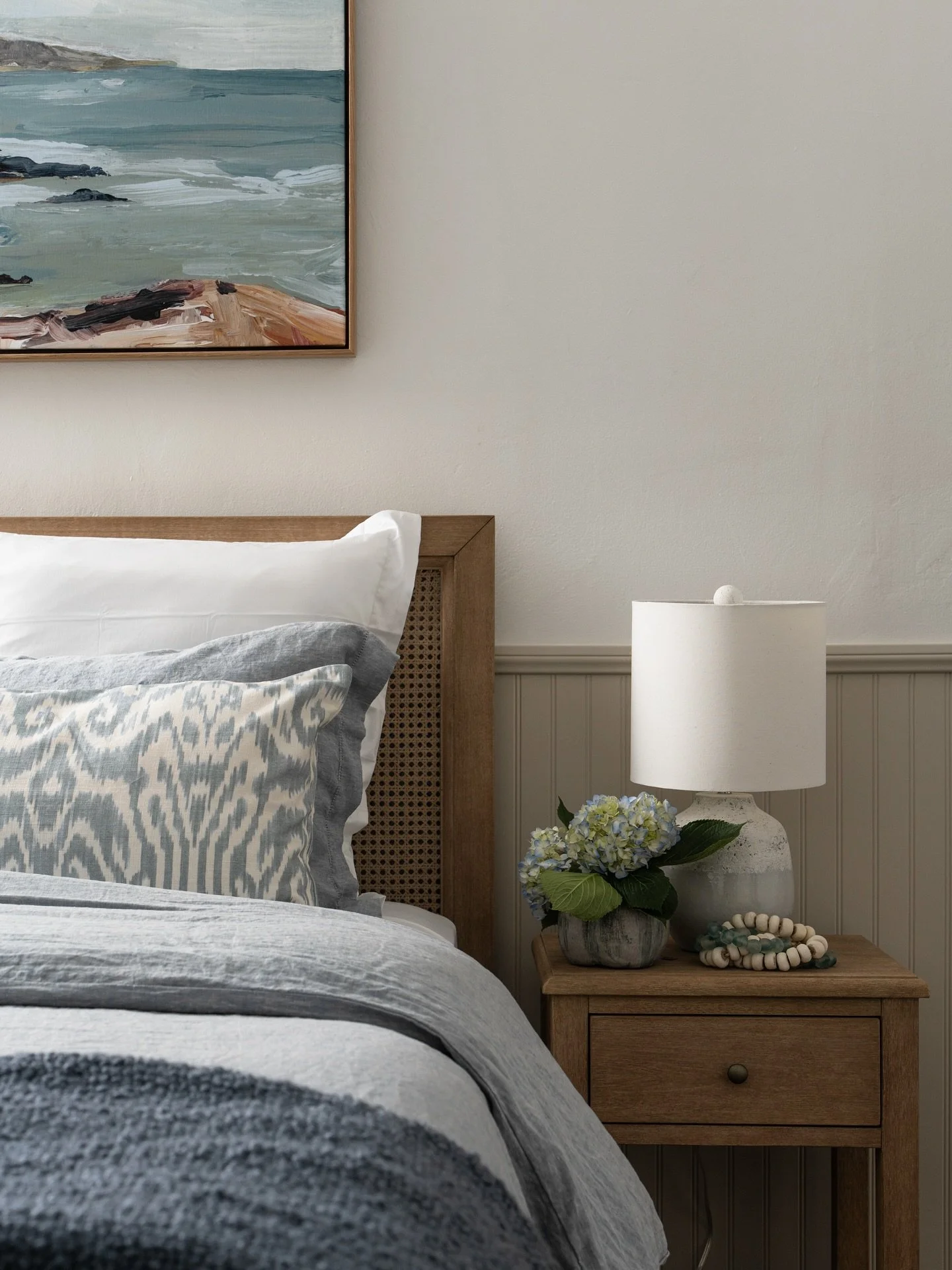 We love using a blue linen duvet and crisp white sheets for a timeless bedroom design! Give us a call if you&rsquo;re looking to refresh your bedroom (or the entire house!). 

#InteriorGoals&nbsp;#RoomMakeover&nbsp;#DecorInspo&nbsp;#HomeRenovation&nb