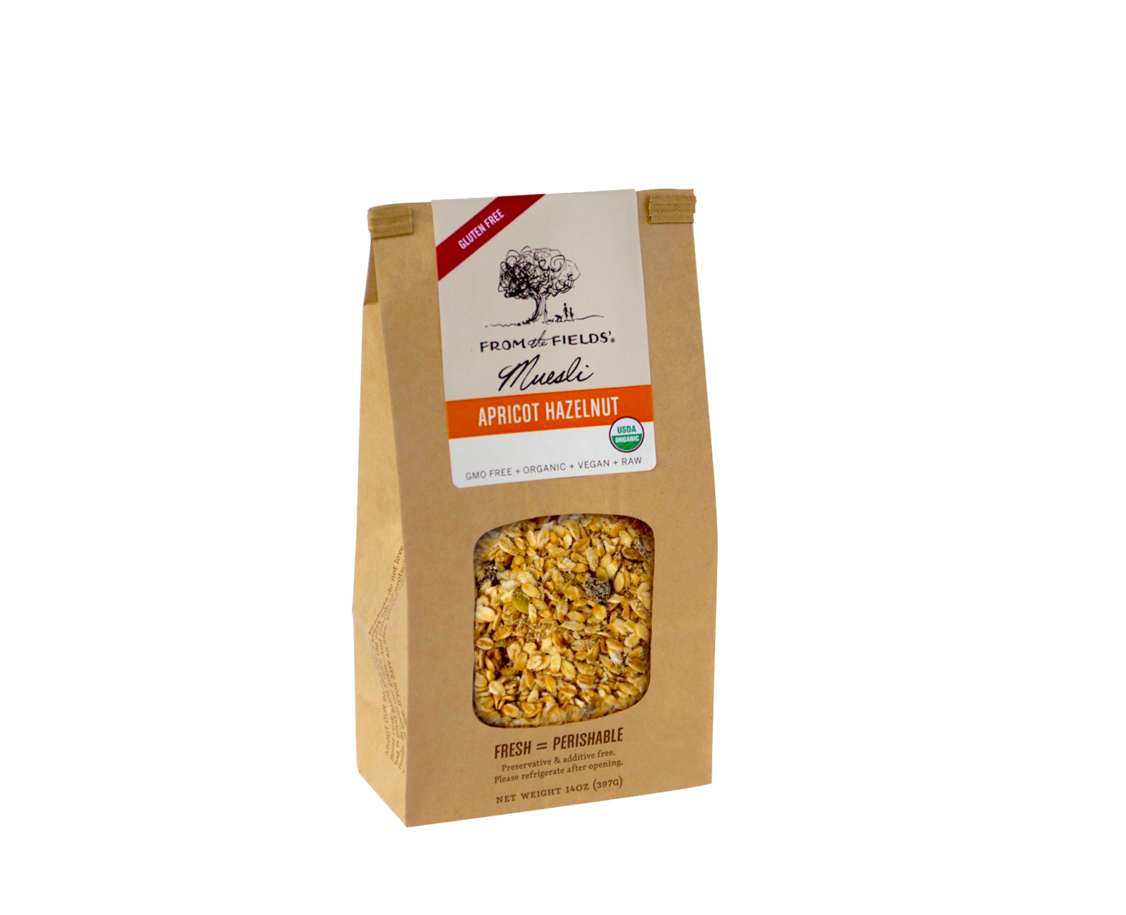 From The Fields Apricot Hazelnut Muesli, 14 OZ