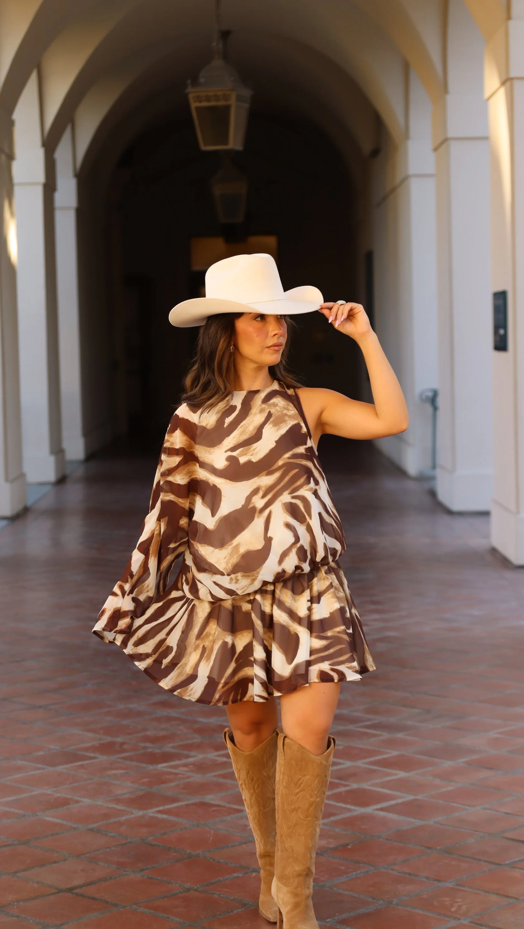 Wild Elegance Zebra Print Mini Dress