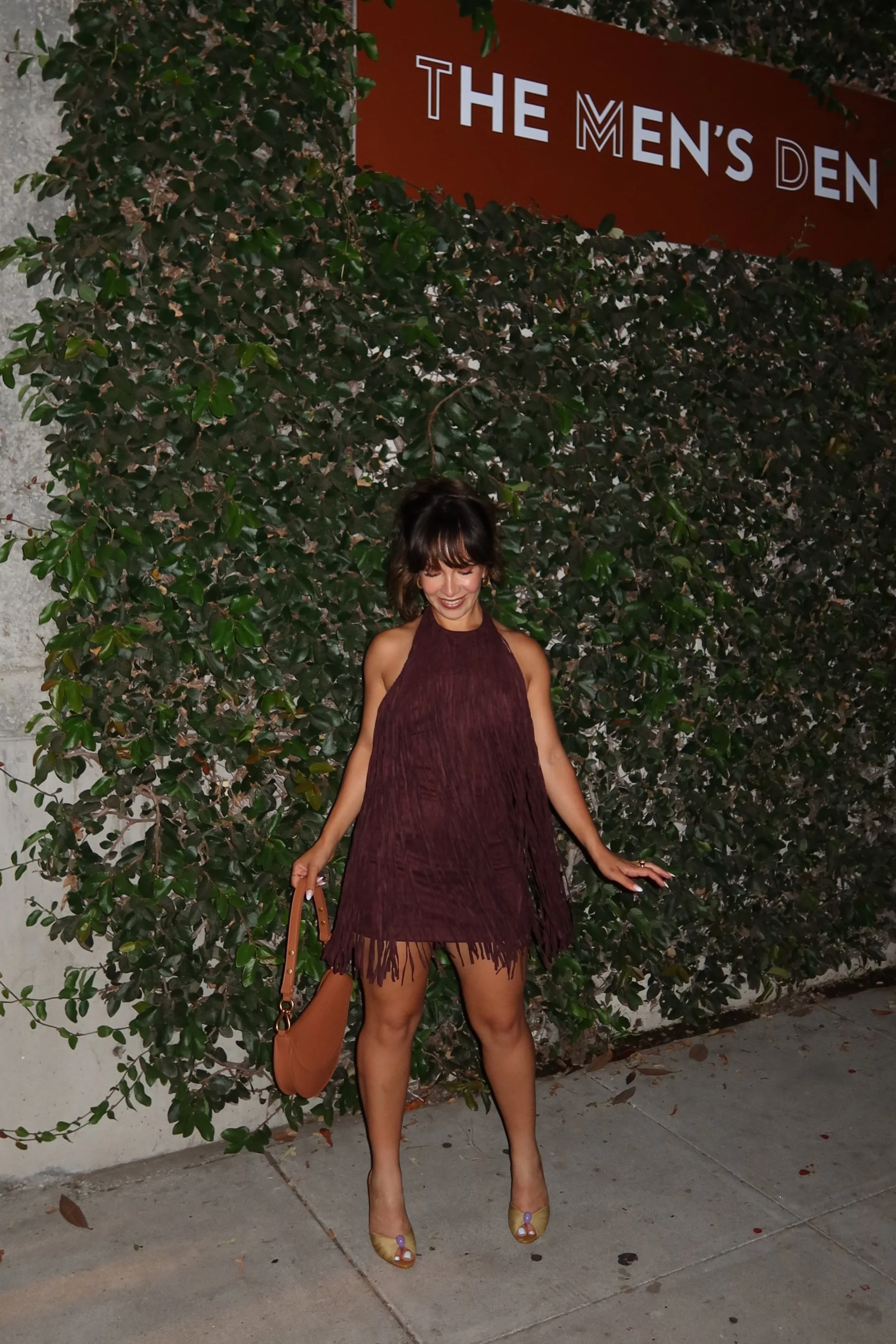 Black Cherry Fringe Suede Mini Dress