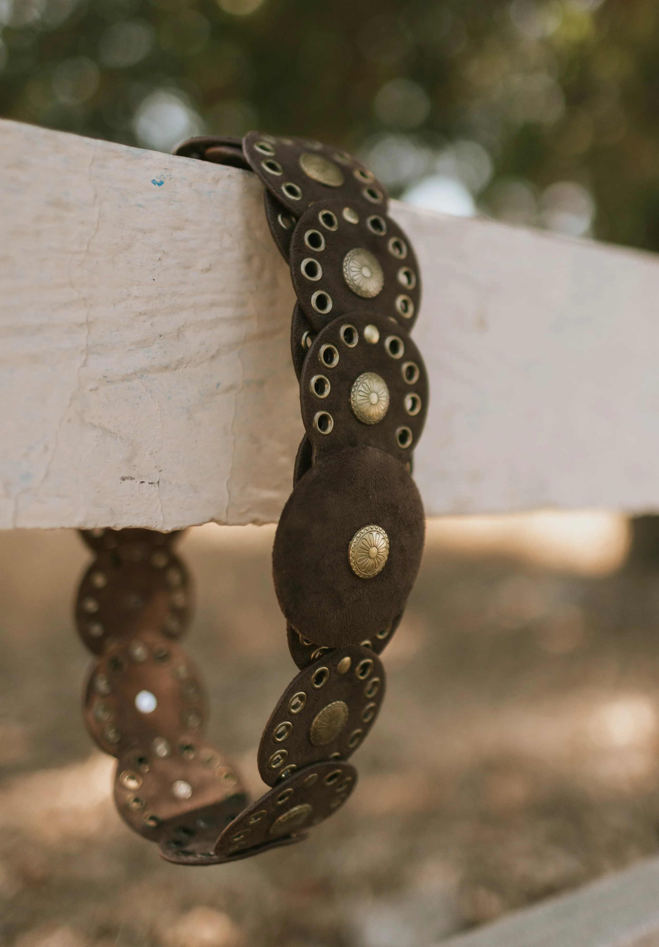 Cocoa Suede Stud Belt