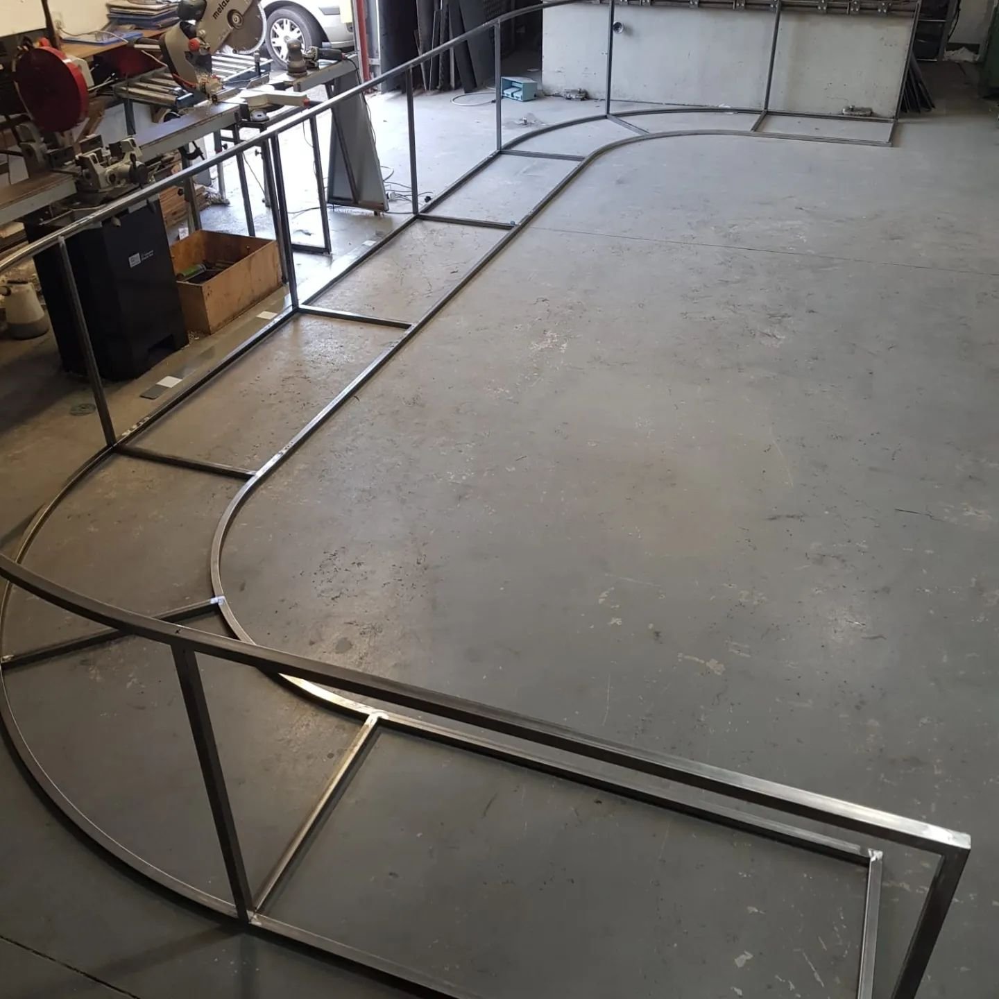 The start of the over head bar on its way for painting.