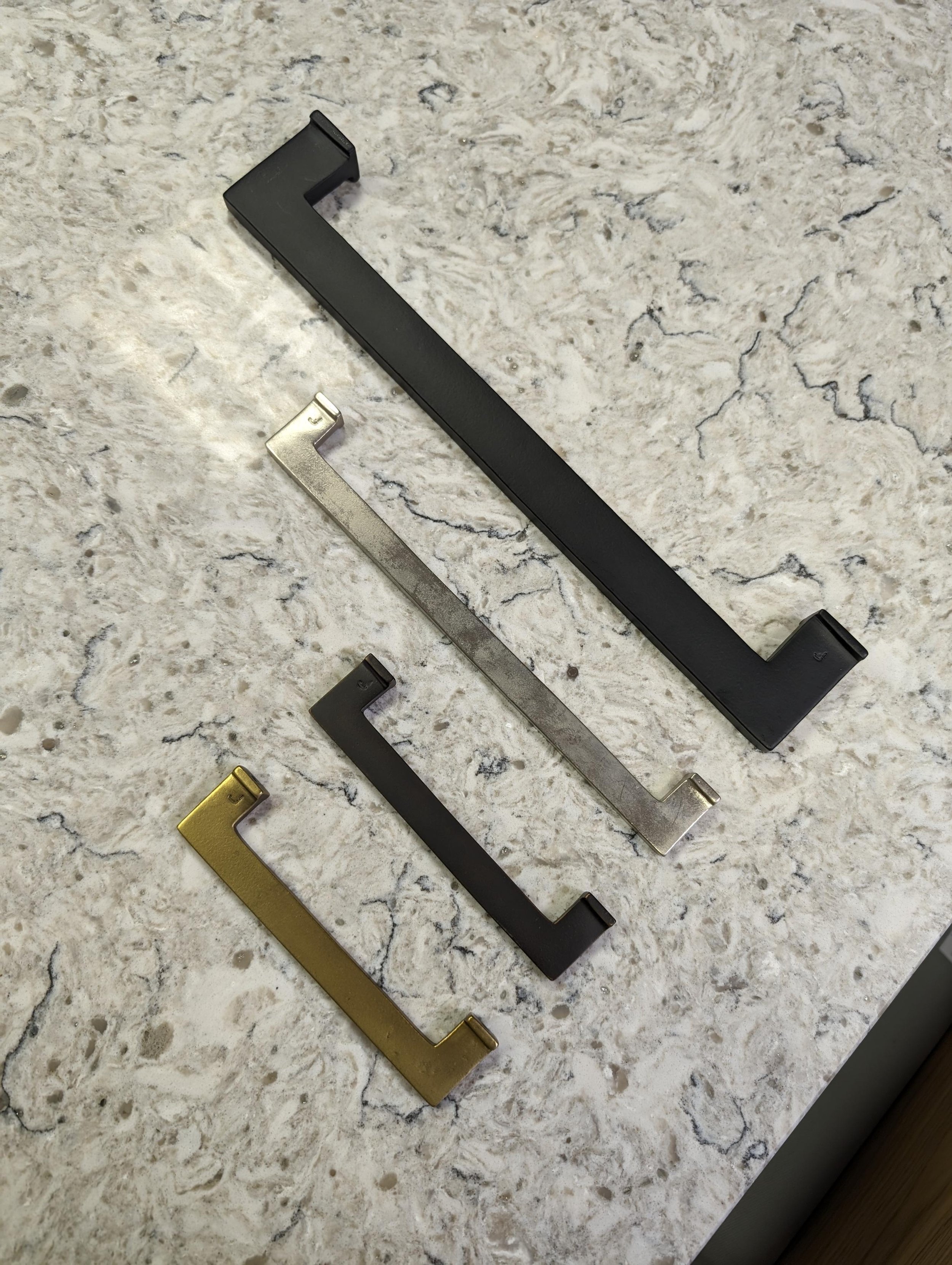 6. Evoke Collection Bar Handles - 320mm Long (Black), 239mm Long (Old Silver), 143mm Long (Aged Bronze), 143mm Long (Aged Gold)
