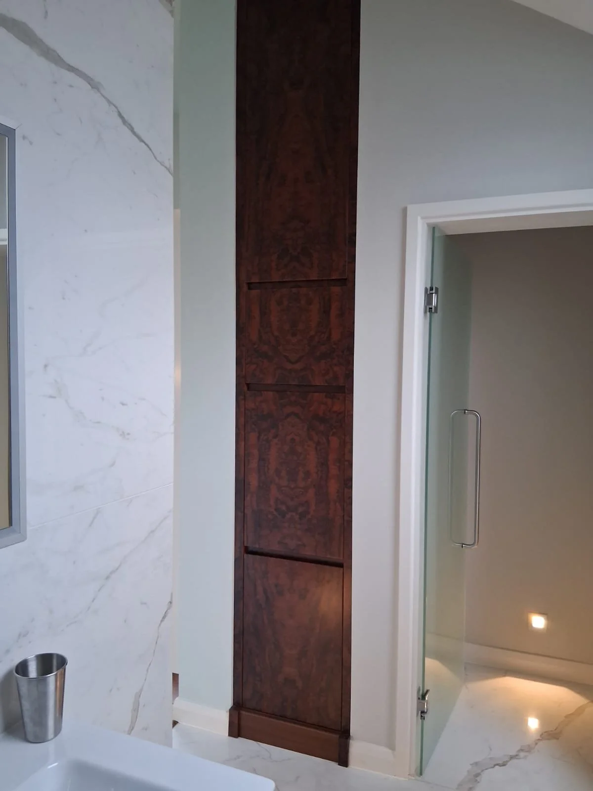 Walnut Veneer Built In Laundry Unit