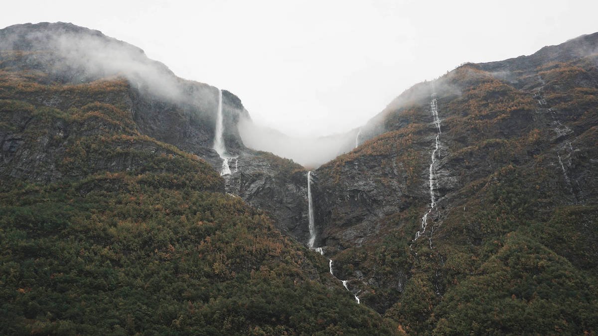 Cascading Waterfalls at Gudvangen - Heaven