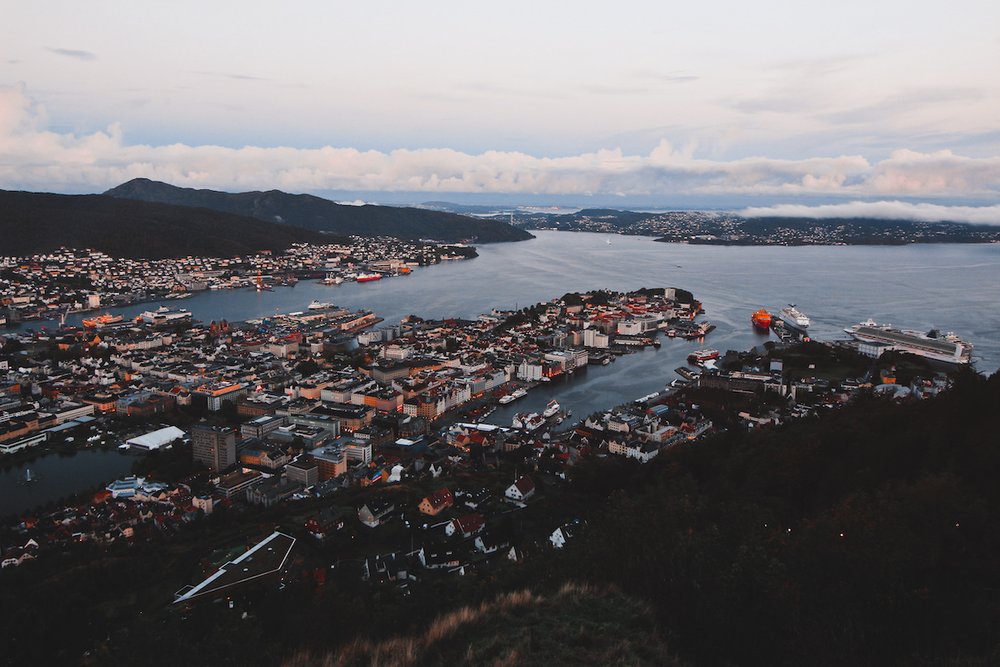 Bergen City from Fløyen Mountain