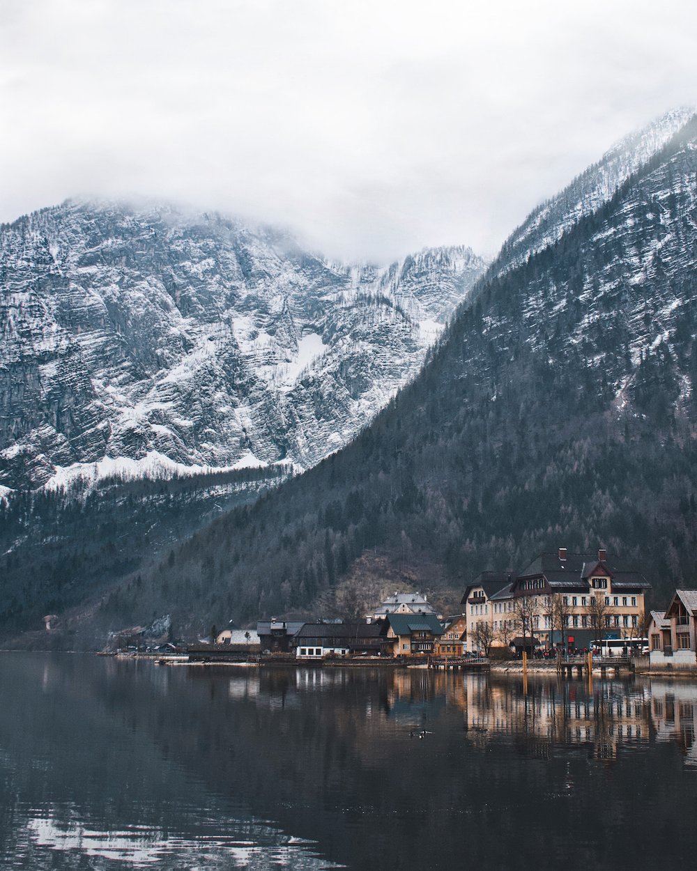 Hallstatt Lake &amp; Village from Ferry