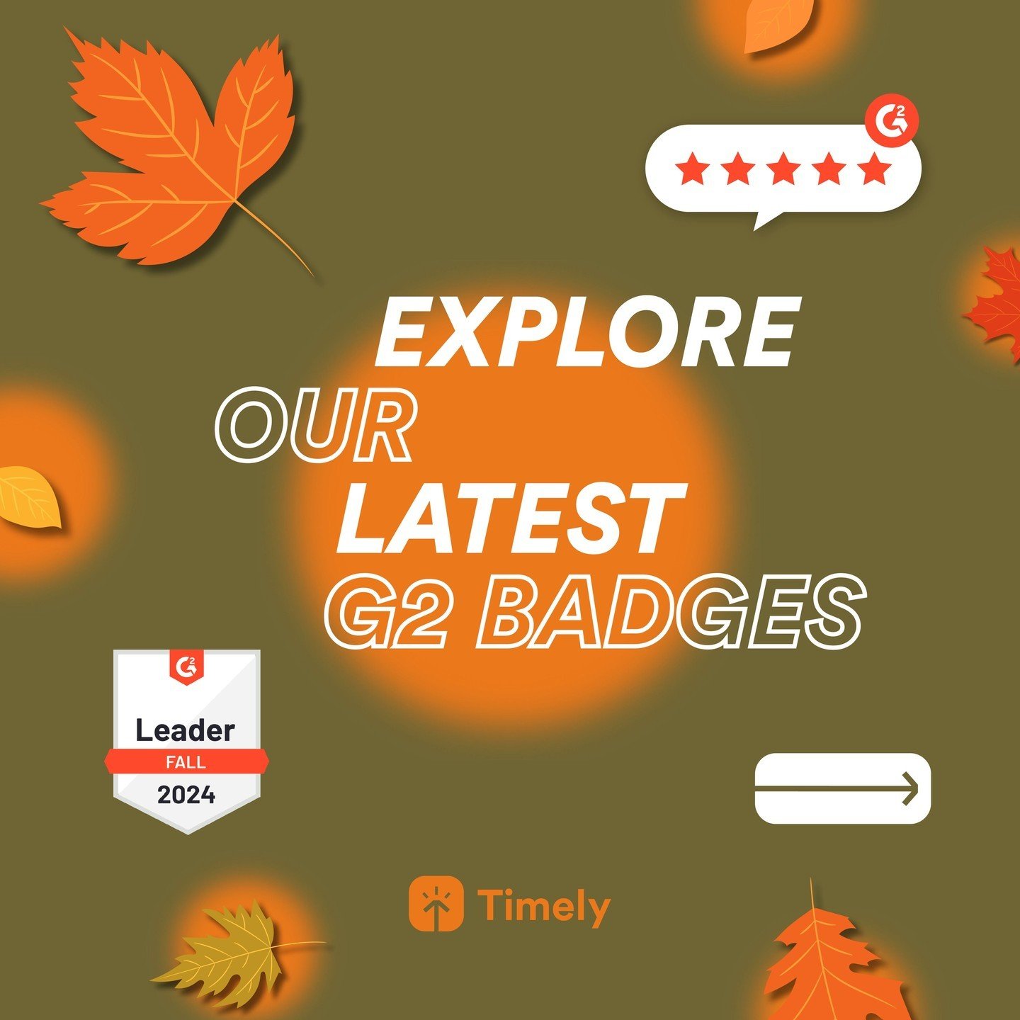 🍂 Timely is on fire this fall with 55 G2 badges! 🔥🏆 We couldn't be more proud, and it's all thanks to YOU – our amazing users! 💜
Swipe to see our latest G2 badges and discover why Timely is a top choice:
🔹 96% Quality of Support
🔹 95% E