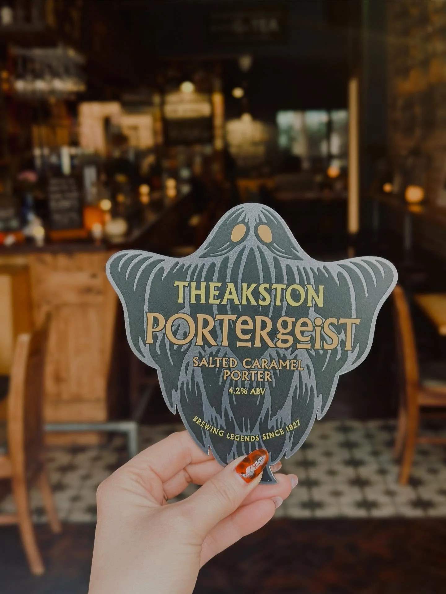 Who you gonna call? 👻

Portergeist! Fresh on cask from @theakstonbrewery, a salted caramel dark beer that&rsquo;ll send shivers down your pint glass . . . One sip and you&rsquo;ll be possessed 🍻🕸️
